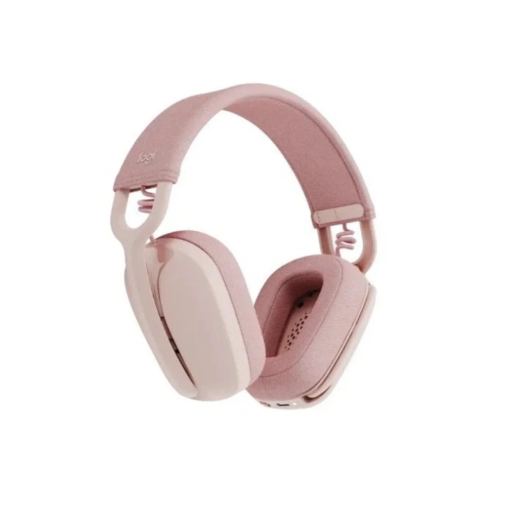 Logitech Zone Vibe Wireless Bluetooth Headphones with Noise-Canceling Mic, Rose
